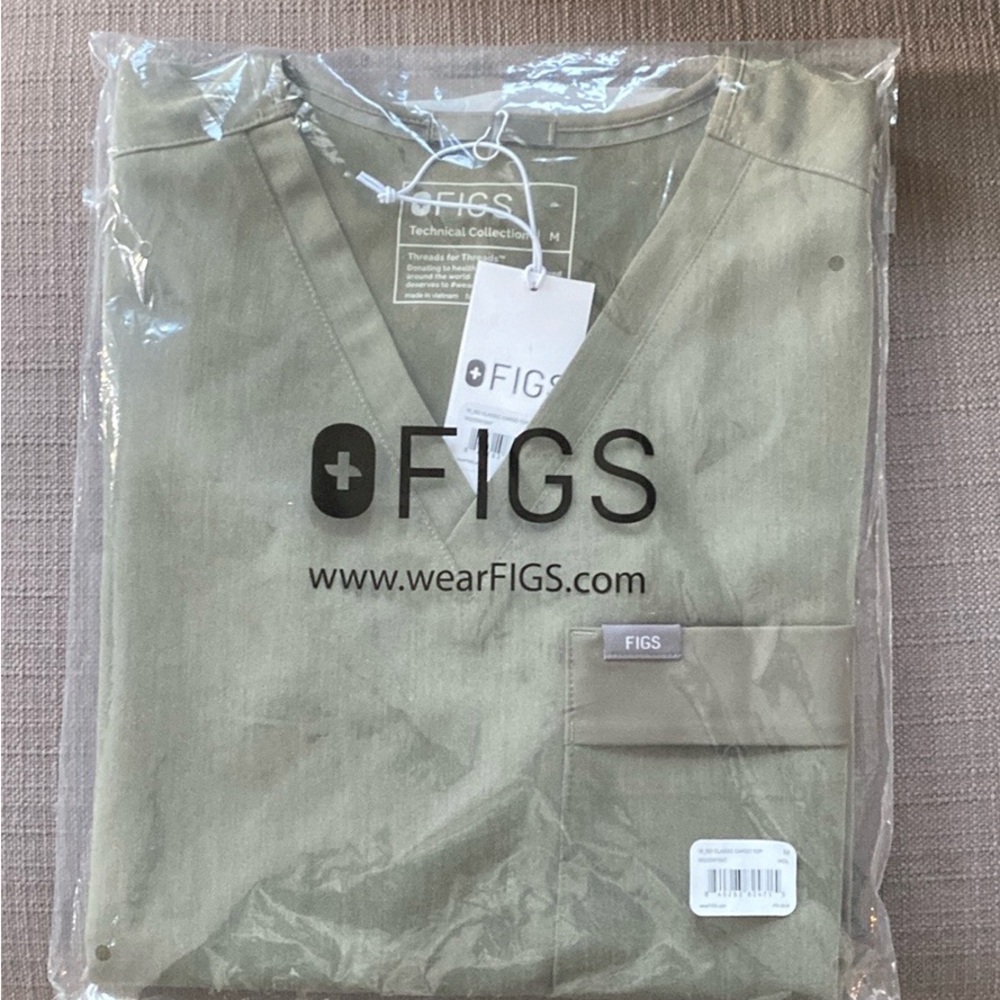 Figs Women Heather Olive  Scrub Top